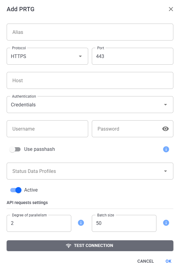 Configure PRTG server