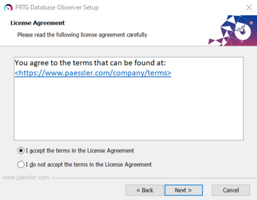 PRTG Database Observer license agreement PRTG Database Observer license agreement