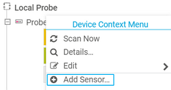 Add sensor from context menu