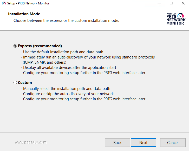 Setup: Installation Mode