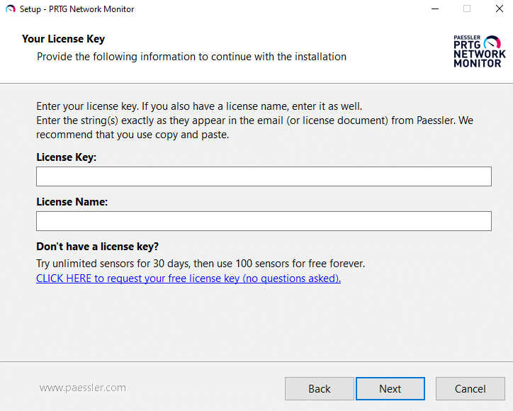 Setup: Your License Key