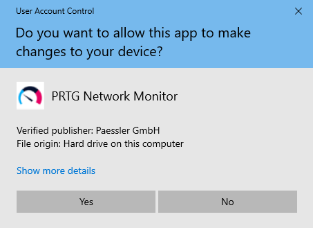 Windows User Account Control confirmation request
