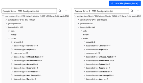 Compare configuration Compare configuration