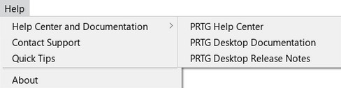 Help menu Help menu