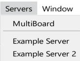 Servers menu Servers menu