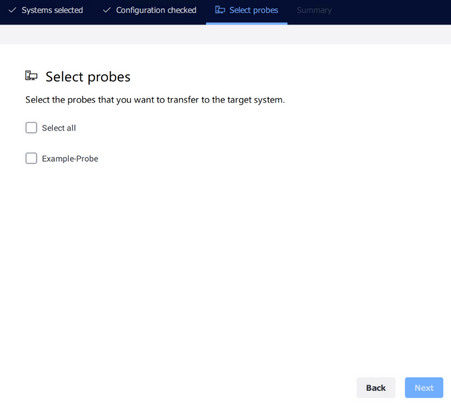 Probe selection for the transfer Probe selection for the transfer