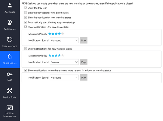 Notifications settings Notifications settings