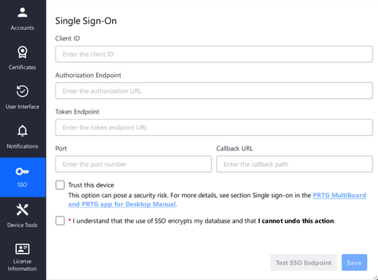 Single Sign-On settings