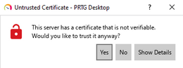Certificate warning