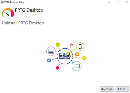 Uninstall the PRTG app for desktop