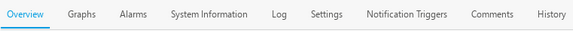 The PRTG app for desktop device subtabs on the Devices menu tab The PRTG app for desktop device subtabs on the Devices menu tab