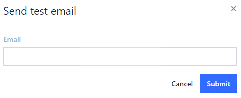 Specify test email address