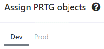 Select PRTG server Select PRTG server