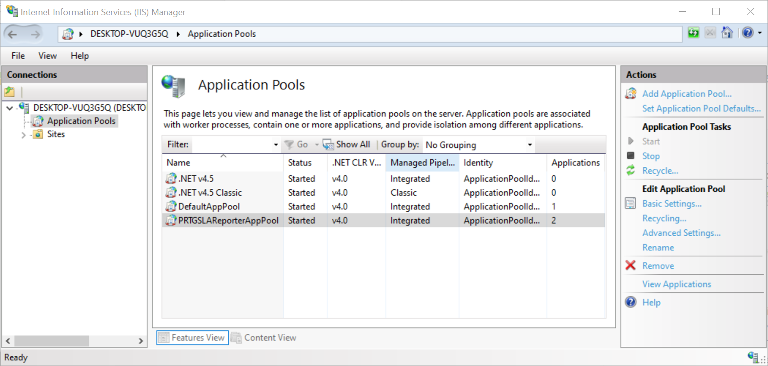 Application Pools Application Pools