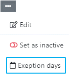 Add exception days Add exception days