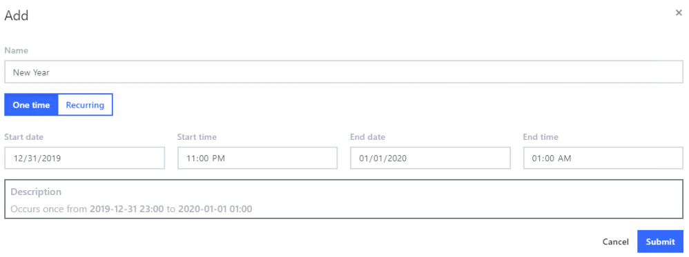 Add schedule Add schedule