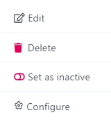 SLA options menu SLA options menu