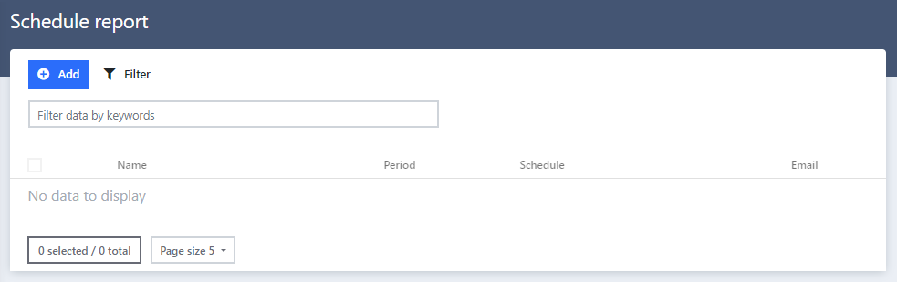 Add scheduled report button Add scheduled report button
