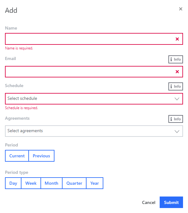 Add scheduled report Add scheduled report