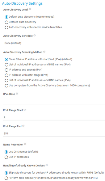 Auto-Discovery Settings Auto-Discovery Settings