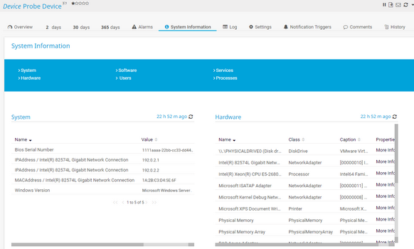 System Information Tab on a Windows Device System Information Tab on a Windows Device