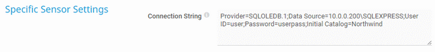Specific Sensor Settings Specific Sensor Settings