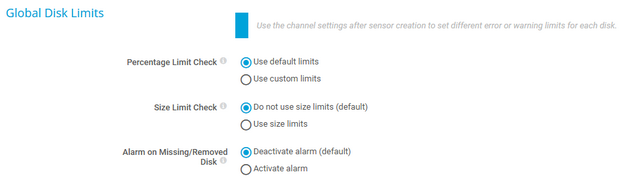 Global Disk Limits Settings Global Disk Limits Settings