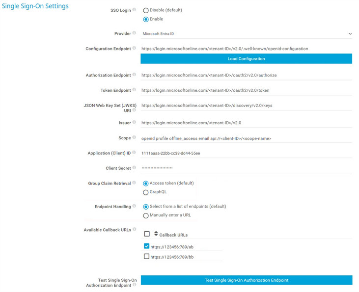 Single Sign-On Settings Single Sign-On Settings